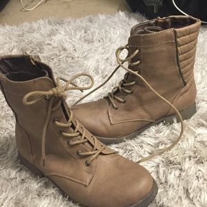 Brown Combat Ankle Boots