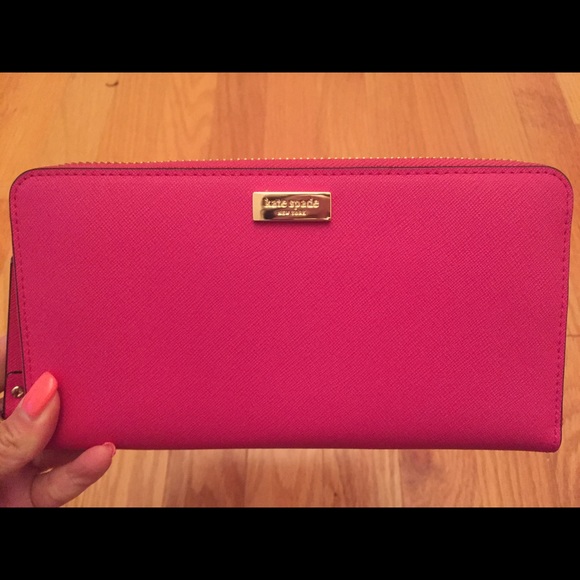 kate spade Handbags - Kate Spade Hot Pink Zipper Wallet