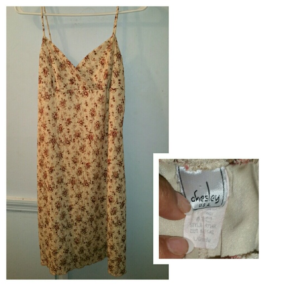 Low cut Cream floral sexy lined summer sundress