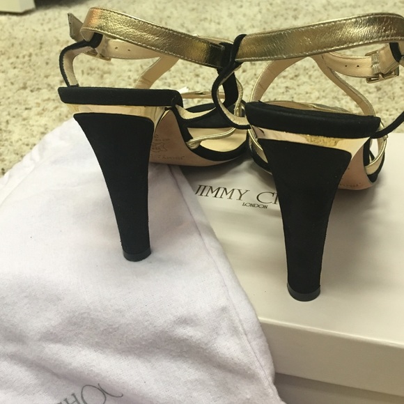 Jimmy Choo Black& Gold Heels - Picture 4 of 4