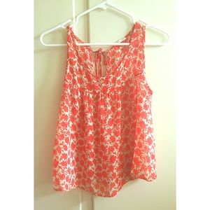 Very Cute Red Orange Sheer Top