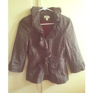 Flattering Business Casual Ruffle Tie Plaid Coat