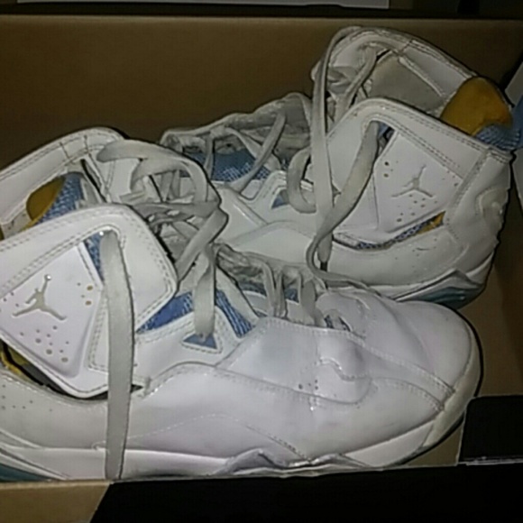 White & Blue Jordan's
