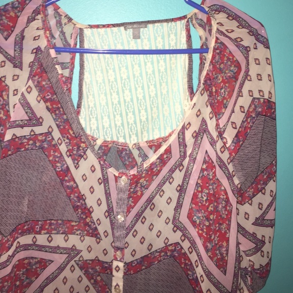Flowy Boho Print shirt