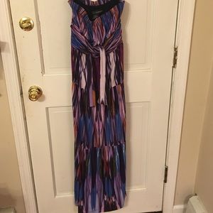 Purple strapless maxi