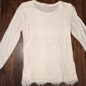 J. Crew Front Lace Tee