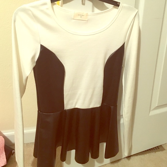 Black and white flashy blouse