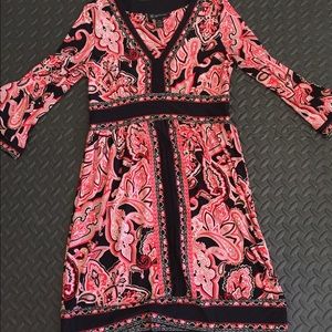 INC paisley tunic top, like NEW, 3/4 sleeves Sz S.