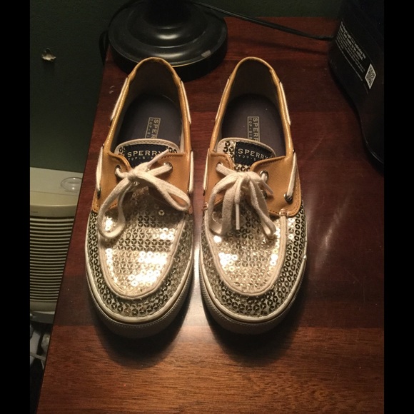 Brown and white Sperry