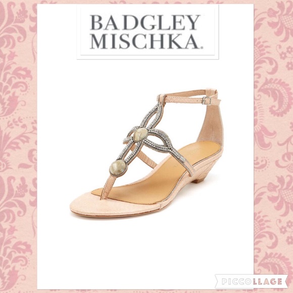 NEW Badgley Mischka Wedge Sandal - Beige