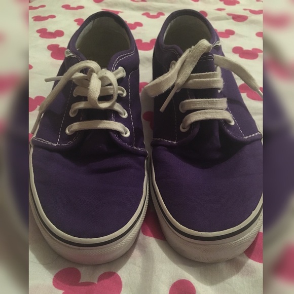 Purple Pop Check Authentic Vans - Picture 1 of 3