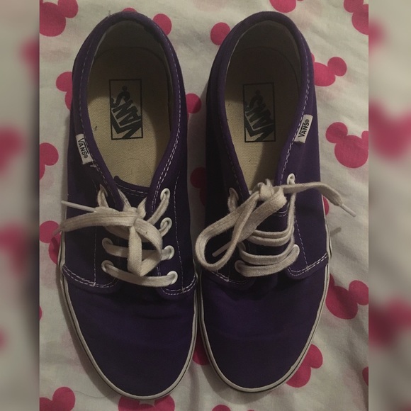 Purple Pop Check Authentic Vans - Picture 2 of 3