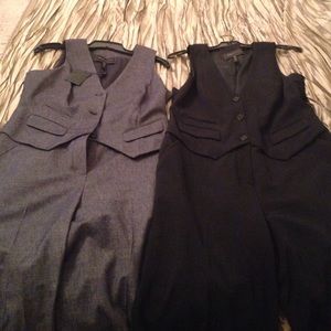 Jean jumpsuit, button & zip front, back belted