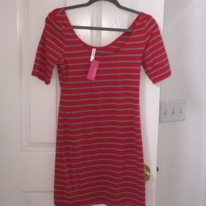 Xhilaration fitted stripe red dress size M