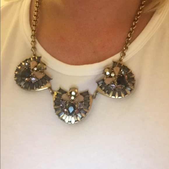 JCrew gold and gemstone necklace