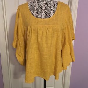 Yellow ruffle top