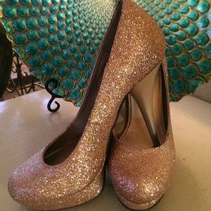 Pink glitter stilettos