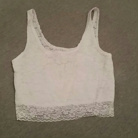 White Lace Crop Top