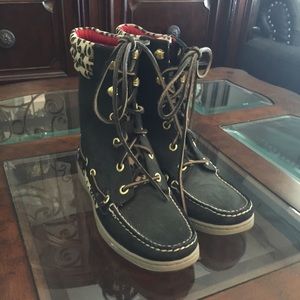 Sperry Cheetah Hightop Boots