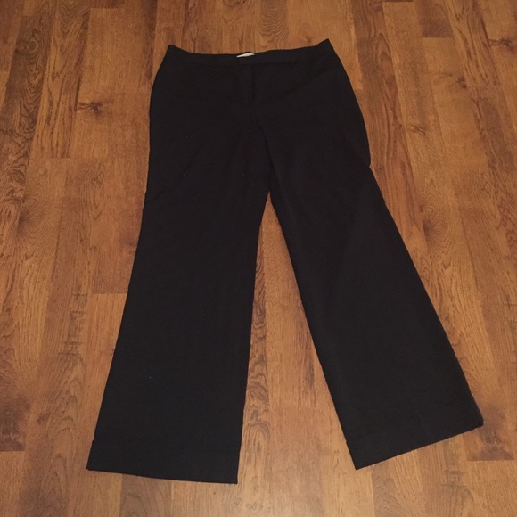 Ellen Tracy dark navy wide leg pants