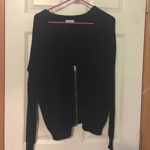 Black zip up cardigan!