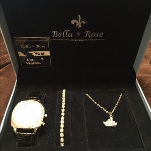 Bella & Rose Watch, Bracelet and Necklace