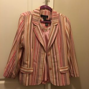 Multi color strip jacket and Camisole