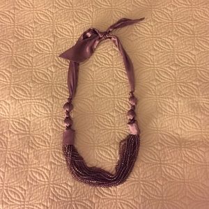 Anthropologie purple beaded necklace