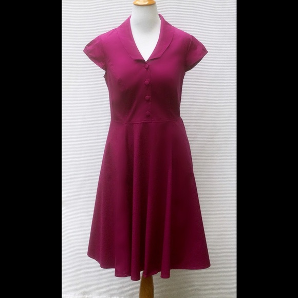 eshakti Dresses & Skirts - New Eshakti Magenta Fit & Flare Shirt Dress 16W