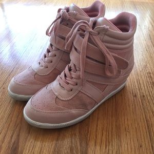 Blush pink sneaker wedges ModCloth
