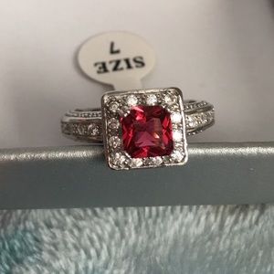 SOLD Ruby White Topaz Ring Sterling Silver .925!