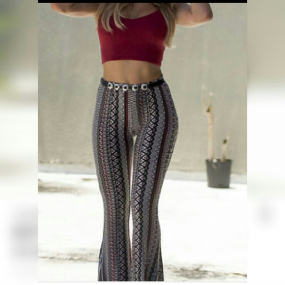 aztec bell bottom pants