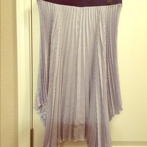 Blue and white polka dot skirt