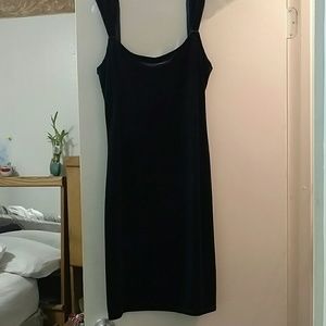Navy blue velvet dress