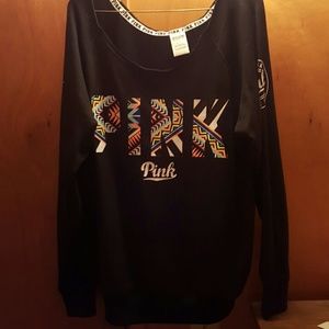 Black slouchy PINK pullover