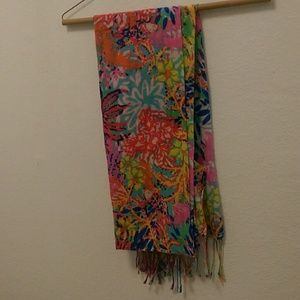 N/W.O tags Lilly Pulitzer Silk and Cashmere scarf
