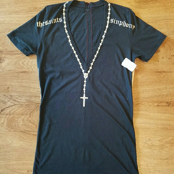 NWT Saints Sinphony Rosary Crystal Embellished, M