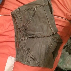 Army green rock revival shorts