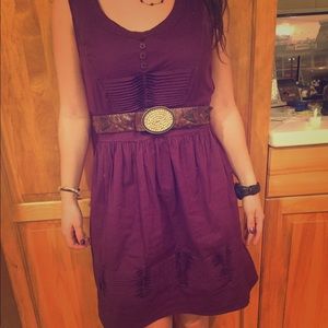Purple Ribbed Dress
