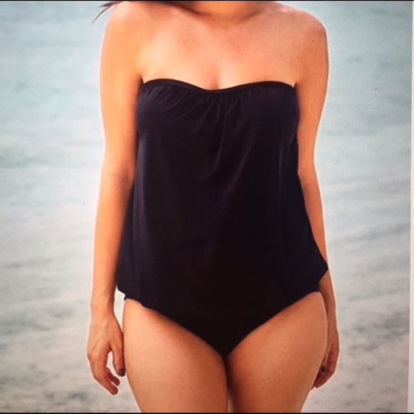 Tropiculture Black Blouson Swimsuit NWT