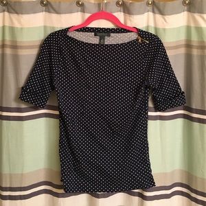 Ralph Lauren - navy polka dot shirt