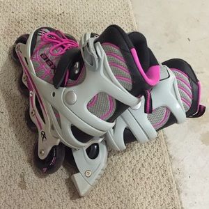 Silver/Pink roller blades