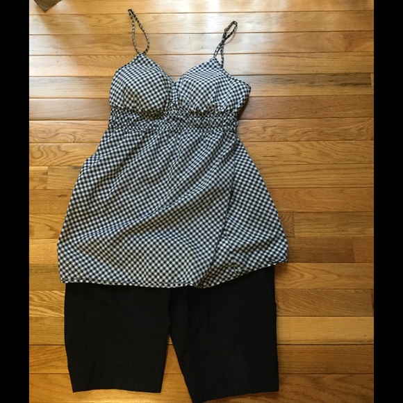 Cute strappy dress tank with dressy black shorts