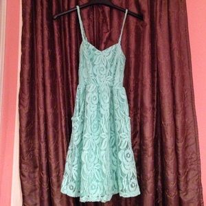 Sweet seafoam green lace dress