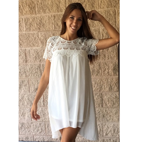 🆕Crochet Lace Chiffon Dress pastel - Picture 3 of 3