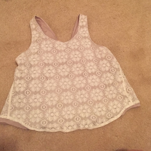 white lace tank shirt