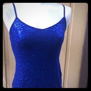 Express Shimmering blue tank
