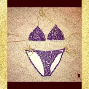 Metallic Purple and Gold Bikini