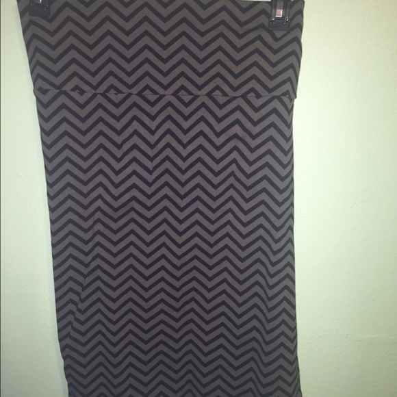 Olive Chevron Print Skirt