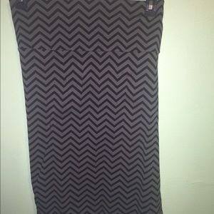 Olive Chevron Print Skirt